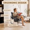 Hausource Upholstered Sling Accent Chair Ergonomic Design Armchair with Side Pockets & Lumbar Support - 4 of 4