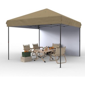 Pop Up Canopy Tent Heavy-Duty 210D Oxford Fabric Includes Roller Bag and 6 Sandbags, UV Protection for Beach and Party - 1 of 4