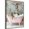 Amanti Art Leopard Pink Bubble Bath by Niky Rahner Framed Canvas Wall Art - 2 of 4