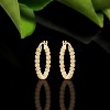 Slickblue Gold Plated Mid-Sized Hoop Earrings for Women, 0.44ct CZ Dotted Bezel, 24mm Round Design - 3 of 3