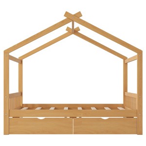 Cesicia Full Size House Platform Bed with Headboard and Footboard, Roof Design - 1 of 4