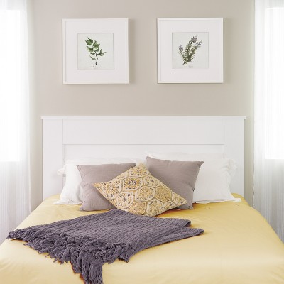 White Queen Wood Flat Panel Headboard with Storage