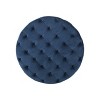 Vynxaria Modern Glam Velvet Cocktail Ottoman with Button-Tufted Diamond Stitching,Blue - 4 of 4