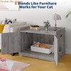 Cat Litter Box Enclosure Hidden Litter Box Cabinet w/ Wooden Barn Door, End Table Style Indoor Cat House Fits Most Litter Boxes - 2 of 4