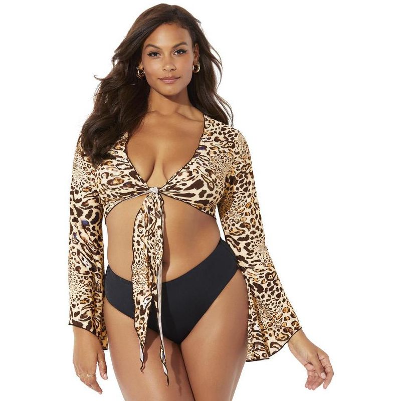 Swimsuits for All Women's Plus Size Cover Up Crop Top, 1 of 2