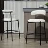 PAGED Counter Height Bar Stools Teddy Fabric Island Chairs with Black Powder Coating Base and Footrests for Kitchen Island, Dining Room - 2 of 4