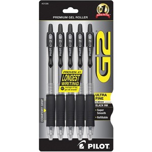 Pilot G2 Gel Pen Ultra Fine Point Black Ink 5/Pack (31306) 755964 - 1 of 2
