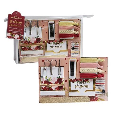 Kate Aspen Burgundy Blush Floral Wedding Survival Kit