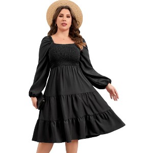 Plus Size Dresse A Line Maxi Dress with Pocket - 1 of 2