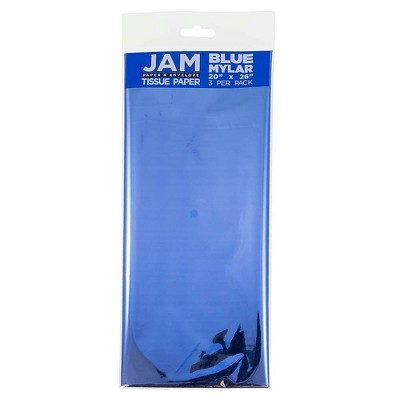 JAM Paper Gift Tissue Paper Blue Mylar 3 Sheets/Pack 1172412