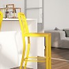 Merrick Lane 30 Inch Galvanized Steel Indoor/Outdoor Counter Bar Stool With Slatted Back And Powder Coated Finish - 4 of 4