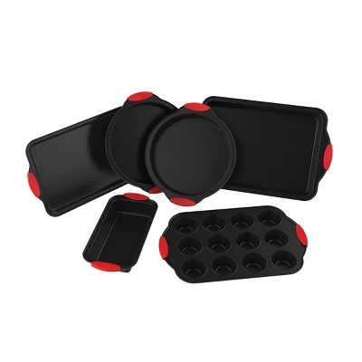 Hastings Home Nonstick Baking Pan Set With Silicone Handles - 6 Pieces
