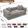 VASIP Modular Sofa Bed for Apartment,Corduroy Fabric,Convertible Design with Fixed Frame & Removable Armrests , No Assembly Required,Red - 2 of 4