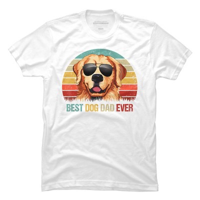 Men's Design By Humans Best Dog Dad Ever Golden Retriever By LuckyCharm99 T-Shirt