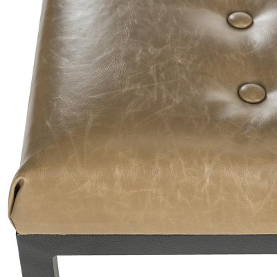 Reynolds 48" Tan and Black Upholstered Bench with Parsons Legs