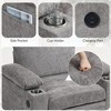 Whisen Modern Oversized Chair with Ottoman, Comfy Chenille Sofa Bed with Cupholders and USB Charging Ports - 3 of 4