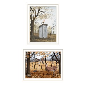 2- Piece Vignette Country Living White Framed Wall Art for Living Room, Bedroom Wall Art Print for Home Decor by Billy Jacobs - 1 of 4