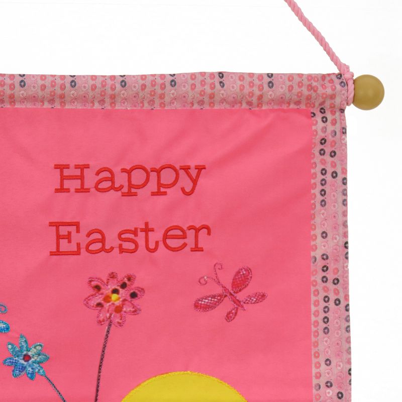 National Tree Company Happy Easter Hanging Banner Decoration, Pink, Easter Collection, 18 Inches, 3 of 4