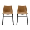 Set of 2 Laslo Modern Upholstered Faux Leather Dining Chairs - Saracina Home - 3 of 4