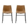 Set of 2 Laslo Modern Upholstered Faux Leather Dining Chairs - Saracina Home - image 3 of 4