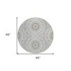 Gray Silver And Ivory Floral Medallion Washable Indoor Outdoor Area Rug - 3 of 4