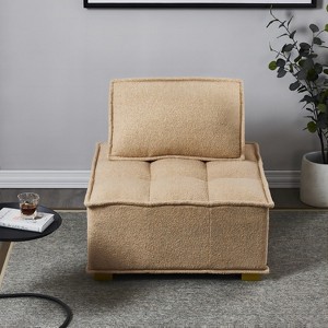 31.5" Ottoman Chair Armless Chairs For Small Spaces,Upholstered Deep Seat Armless Accent Single Lazy Sofa Lounge Armless Chair-Maison Boucle - 1 of 4