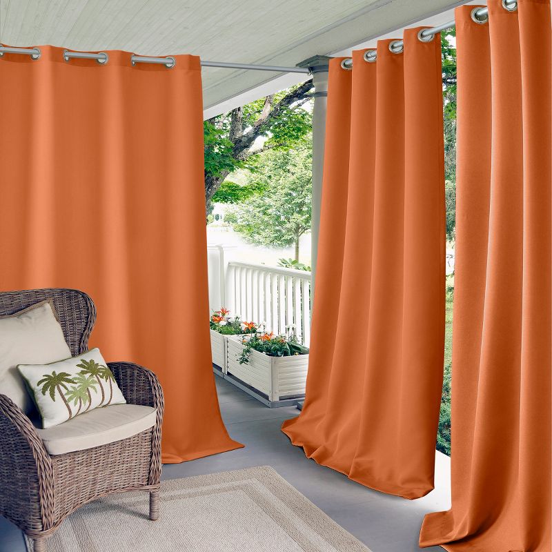 Connor Solid Indoor/Outdoor Single Window Curtain for Patio, Pergola, Porch, Cabana, Deck, Lanai - Elrene Home Fashions, 1 of 4