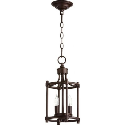 Quorum Lighting Rossington 2-Light Entry Pendant, Oiled Bronze, 8W x 16H, 60W, Dry Rated