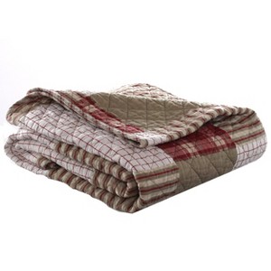 Camano Island Reversible Throw Blanket Red - Eddie Bauer: Cotton Plush, Mid-Century Modern, Machine Washable - 1 of 3