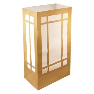 Lumabase 24ct Paper Luminaria Bags Gold Window - 1 of 4