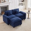 HYLEORY 78 in. Chenille Fabric 3 seat Sectional Sofa with Ottoman - 3 of 4