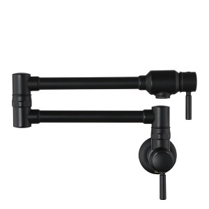CASAINC Wall Mount Kitchen Pot Filler Faucet with Double Handle Swing Arm Spout - 1 of 4