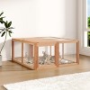 Folding Chicken Coop Run Rabbit Hutch, Portable Wooden Chicken Cage Pens with Top & Side Opening Doors, Small Animal Poultry Pet Cage - 3 of 4