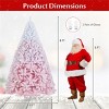 White & Pink Flocked Christmas Tree, Full Branch Tips, Fire-Resistant PVC, Hinged Design with Stable Metal Stand - 2 of 4