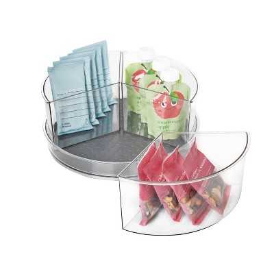 Tovolo 11" Spectrum Hexa 3 Divider Lazy Susan with Removable Bin Dark Gray: Kitchen Cabinet Organizer, Plastic, 21.5" Depth — фото 3