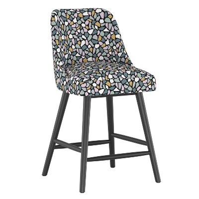  Rounded Back Counter Height Barstool Bold Terrazzo Lavender - Skyline Furniture 