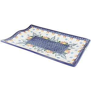 Blue Rose Polish Pottery 767 Kalich Rectangular Tray - 1 of 1
