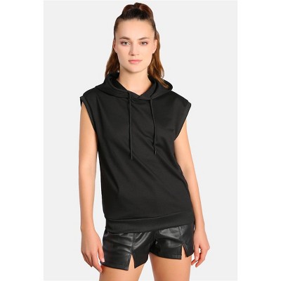 Solid Cap Sleeve Hoodie
