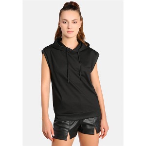 Solid Cap Sleeve Hoodie - 1 of 4