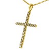 Haus of Brilliance 14K Yellow Gold Plated Silver 1/2 Cttw Champagne Diamond Cross Pendant Necklace - 2 of 4