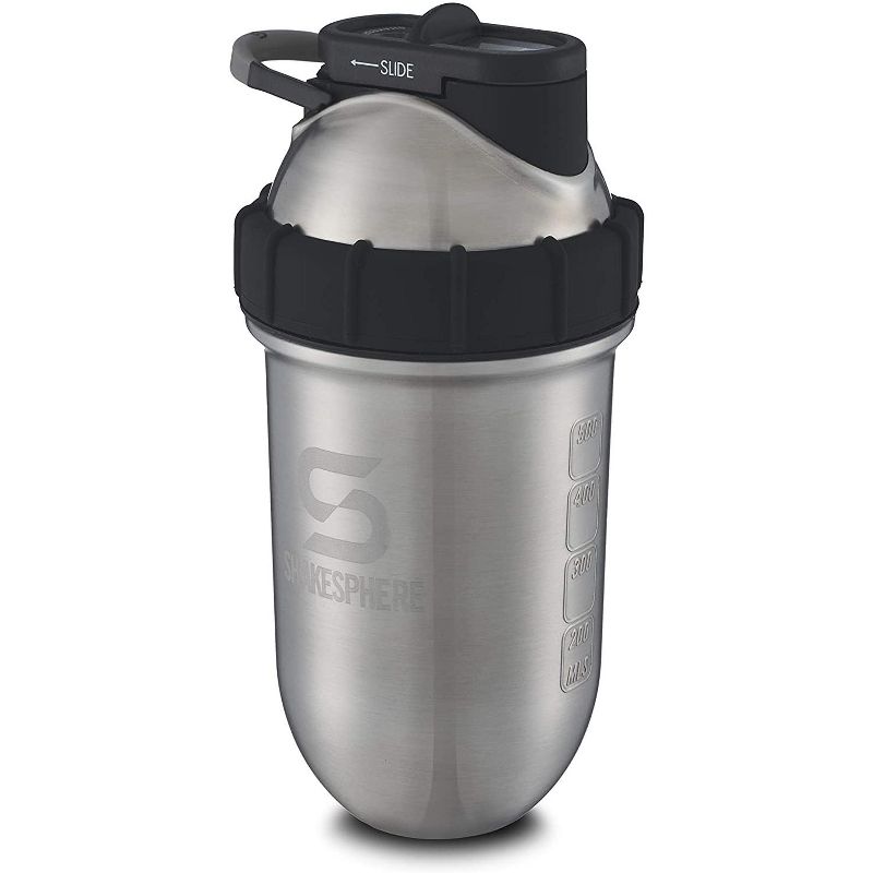 SHAKESPHERE Tumbler STEEL: Protein Shaker Bottle Keeps Hot Drinks HOT & Cold Drinks COLD, 24 oz. No Blending Ball or Whisk Needed, Easy Clean Up, 1 of 9