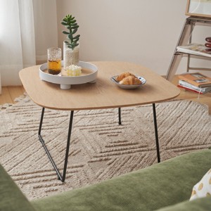 31.5" Modern Minimalist Coffee Table with Metal Legs,Round or Square Table for Small Spaces,Living Room & Bedroom-Baofuwish - 1 of 4
