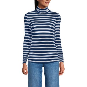 Lands' End Women's Lightweight Jersey Skimming Long Sleeve Turtleneck - 1 of 3