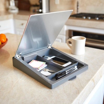 White Brick Angled Glass Magnetic Dry-Erase Memo Station
