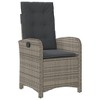 vidaXL Reclining Patio Chair with Cushions Gray Poly Rattan - 2 of 4