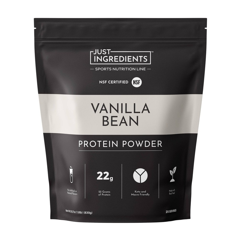 Just Ingredients Vanilla Bean Protein Powder (NSF) - Pea/Whey - 25g Protein - 29.27oz/25 Servings
