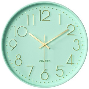 REGALWOVEN Plastic Classic Simple Battery Powered Silent Wall Clock 12 x 12 x 1.8 Inches - 1 of 4