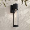 Possini Euro Design Delia 15 1/2" High Modern Outdoor Wall Light Fixture Mount Porch House Weatherproof Sand Black Finish Aluminum Clear Glass Shade - 2 of 4