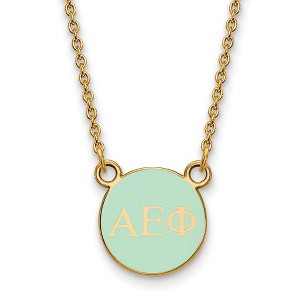 Black Bow Jewelry 14k Yellow Gold Plated Sterling Silver Alpha Epsilon Phi Greek Life Necklace 18 Inch - 1 of 4