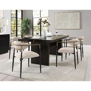 Beige and Black Armchair with Open Back (Set of 2) - 1 of 4